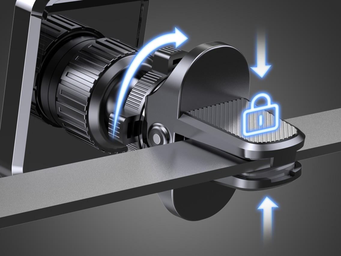 Techancy TI2339 Magnetic Car Mount, 360 Degree Grill Mount, 4 Strong, Stable, Non-Slip Magnets, Blac