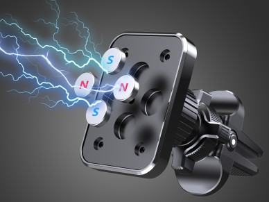 Techancy TI2339 Magnetic Car Mount, 360 Degree Grill Mount, 4 Strong, Stable, Non-Slip Magnets, Blac Techancy TI2339 Magnetic Car Mount, 360 Degree Grill Mount, 4 Strong, Stable, Non-Slip Magnets, Blac