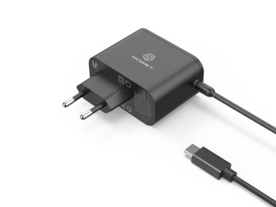 Techancy 65W GaN USB-C Fast Charger TL7347, Small and Portable, Compatible with Multiple Devices