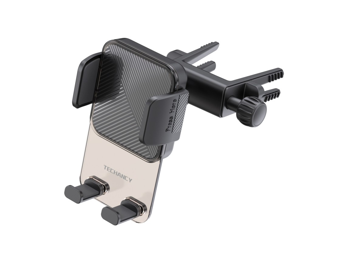 Techancy Suporte para TelemOvel de Saída de Ar Redonda TI2336, Operação com Uma Mão, ABS de Alta Res