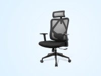 Techancy Black Computer Office Chair MD4901, Fabric Seat, Curved Lumbar Support, 3D Adjustable Angle