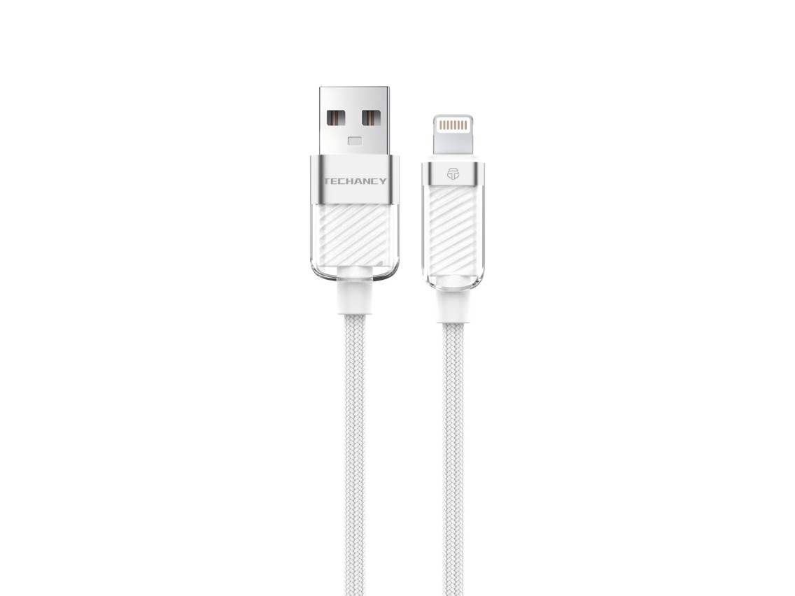 Cable de datos Techancy IP 11-14/USB 1 m/3 A blanco TB1780, compatible con iPhone/iPad, carga rá