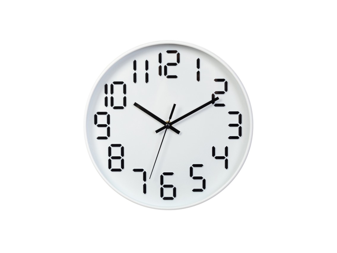 Techancy Wall Clock ME2621, 25 cm in diameter, 3d engraved, silent clock for home, office and kitche