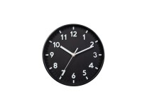 Techancy Black Wall Clock ME2620, 20 cm in diameter, 3d engraved, silent clock for home, office and 
