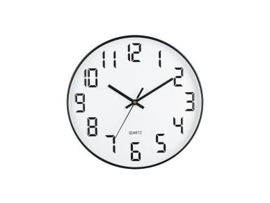 Techancy Wall Clock ME2621, 25 cm in diameter, 3d engraved, silent clock for home, office and kitche