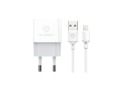 Techancy Carregador Usb Para Telemvel Branco TA2776, Carregamento Estvel 5v-1a Com Conjunto De Cab