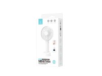 Techancy KL7307 White USB Fan with Fan Holder, Rechargeable Lithium Battery, 3 Speed Modes