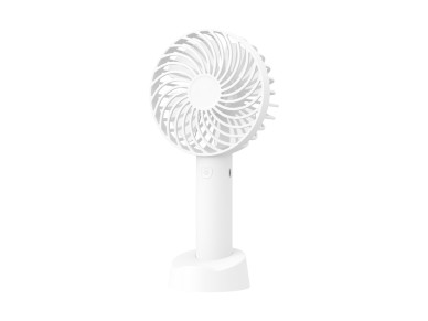 Techancy KL7307 White USB Fan with Fan Holder, Rechargeable Lithium Battery, 3 Speed Modes