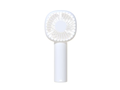 Techancy Mini USB Fan White KL7308 with Fan Holder, Rechargeable Lithium Battery, 3 Speed Modes