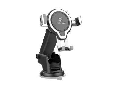 Techancy Ti2231 Car Phone Holder, Adjustable Suction Cup Base, Telescopic Length, 360 Rotation