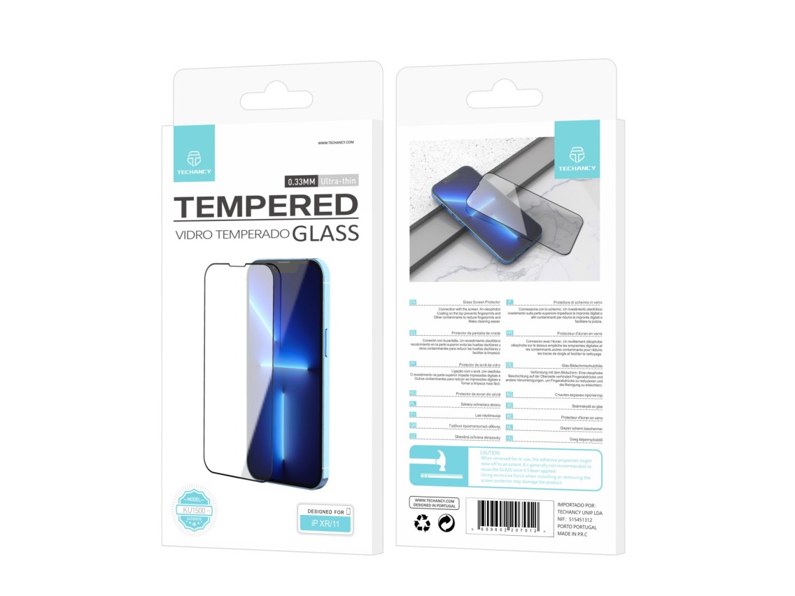 Techancy Pelcula de Vidro Temperado  para iPhone XR/11 KW1500 , 0.33MM, Anti-riscos, Alta Transpar