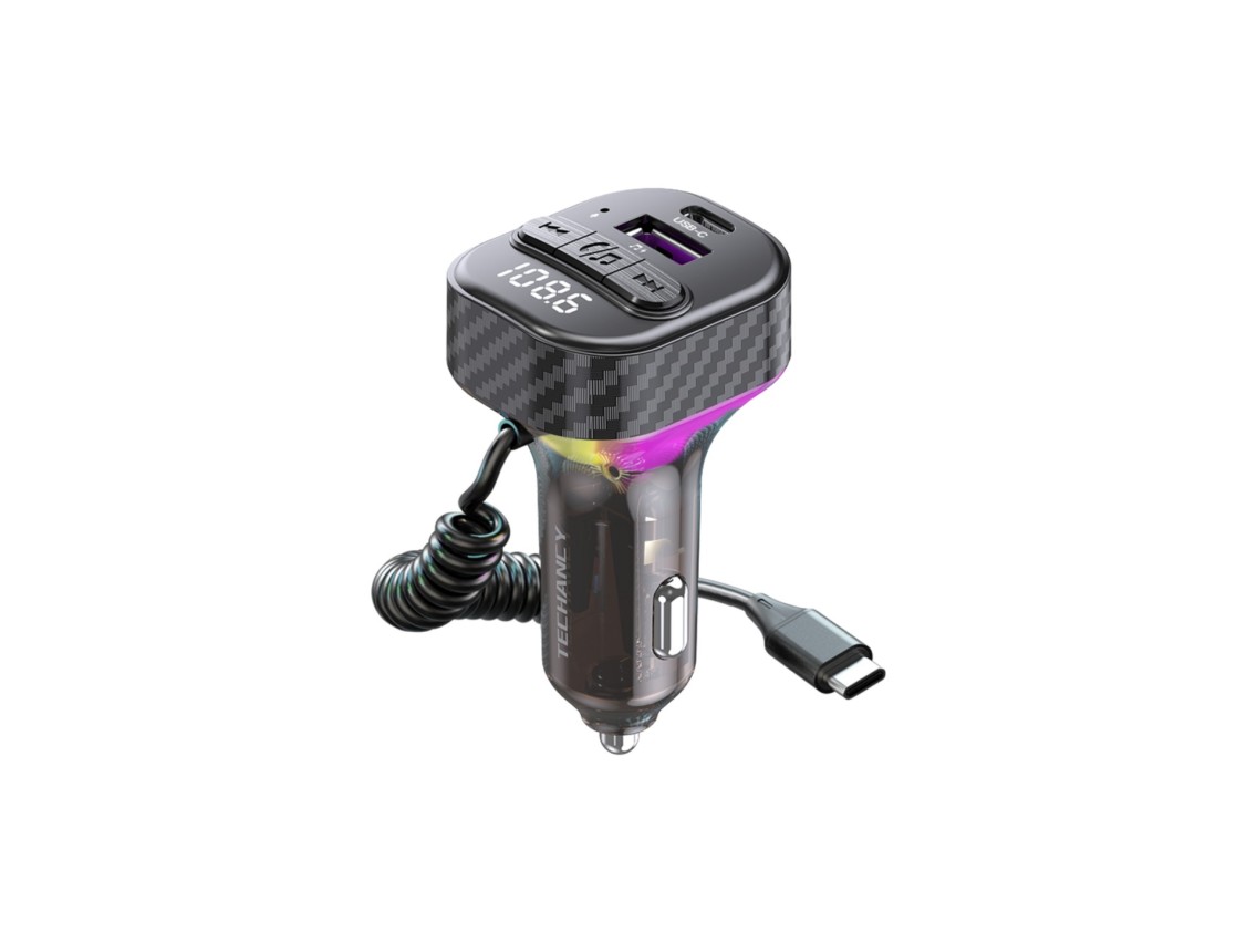 Techancy Leitor De Mp3 Para Automvel TE0872, Carregamento Rpido Pd 30w, Bluetooth 5.3, Luzes Led C