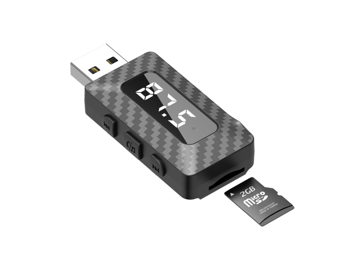 Techancy Recetor/Transmissor Fm Bts 5.3 TQ5907, Suporta Leitura De Cartes Tf, Fonte De Alimentao 