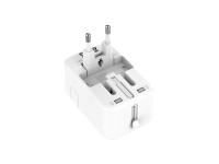 Adaptador de viaje universal Techancy MB2500 blanco, 2500 W (máx.), función de conversi