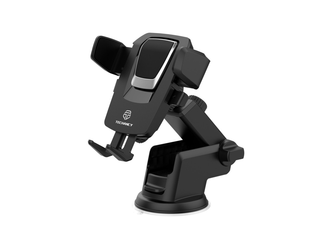 Techancy Suporte Para Telemóvel Com Ventosa Para Automóvel Preto/Prata Ti2188, Bloqueio Com Um Toque