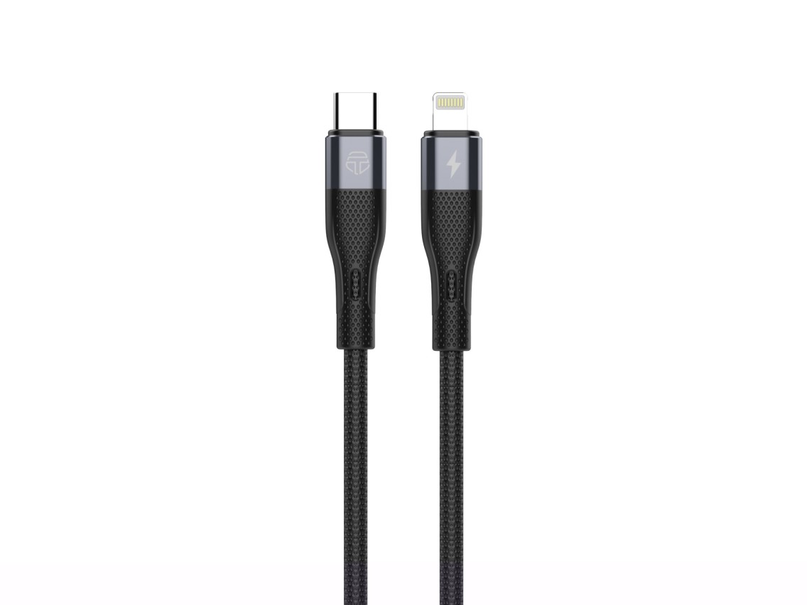 Techancy PD USB C to Lightning Fast Charging Cable Black TB1779, 30W Fast Charging, Length 1m