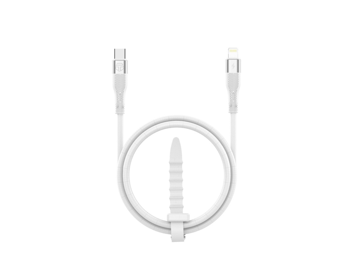 Techancy Fast Charging Cable PD USB C to Lightning White TB1779, 30W Fast Charging, Length 1M