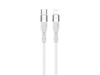 Techancy Fast Charging Cable PD USB C to Lightning White TB1779, 30W Fast Charging, Length 1M