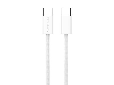 Cable de datos de carga rápida Techancy USB-C a USB-C de 60 W TB1795, 2 m de longitud, trenzado