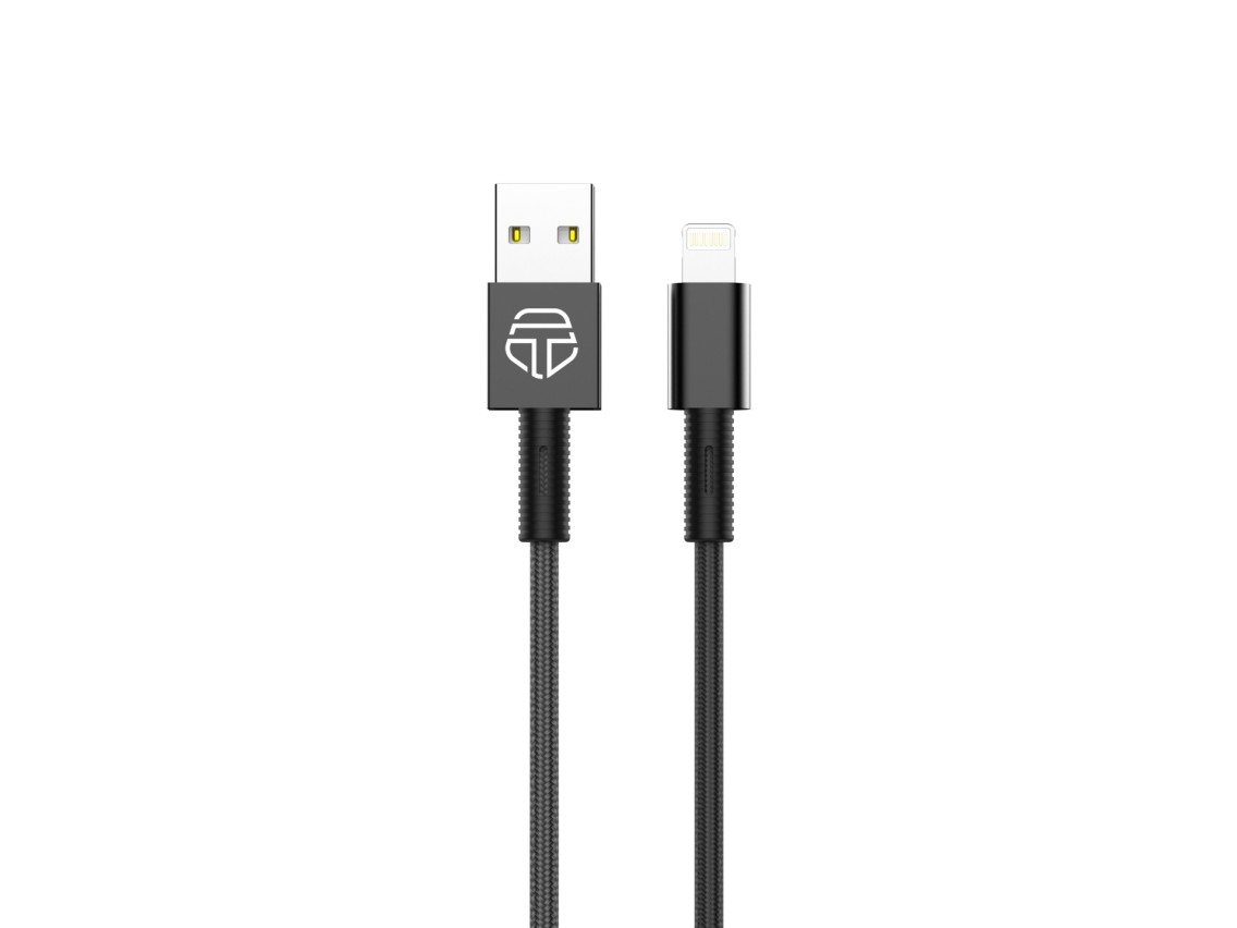 Techancy Cabo De Dados Usb-Lightning Preto TB1717, Carregamento Rpido De 2,4 A, Liga De Alumnio + 