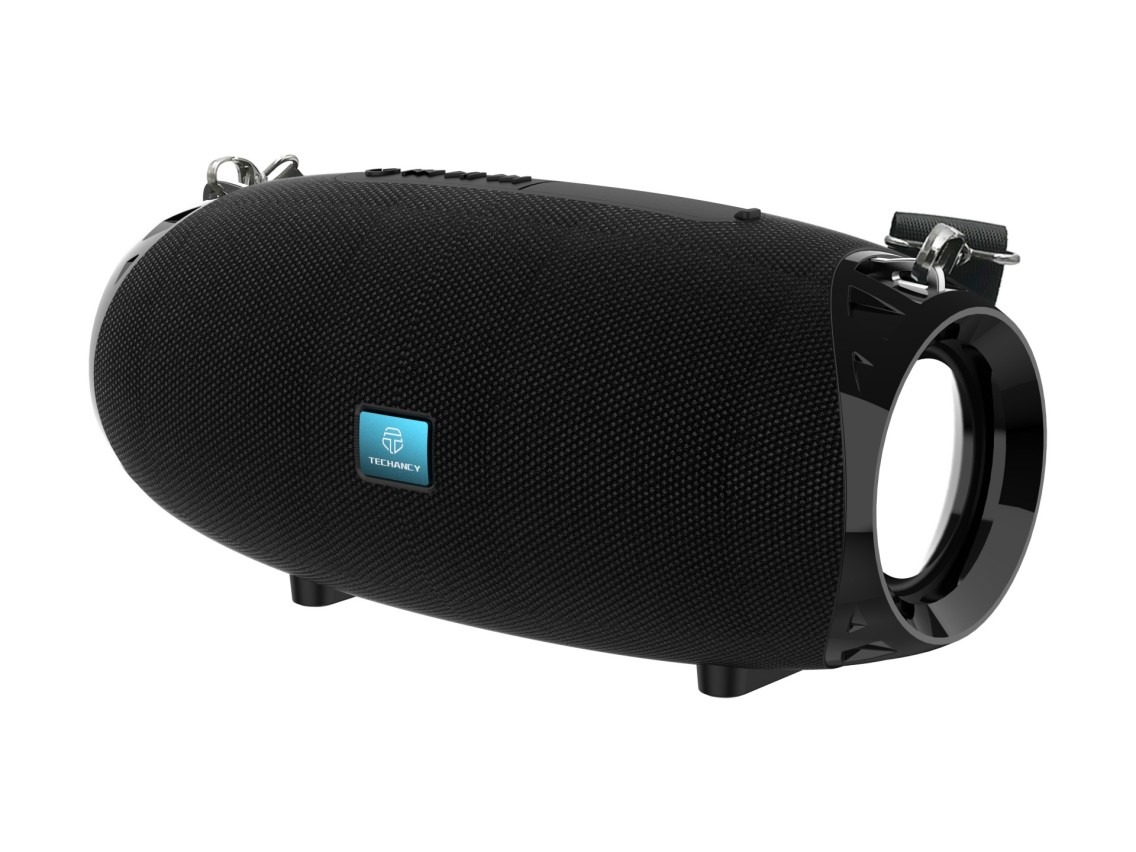 Techancy TH2631 Black Wireless Speaker, Built-in 5W Battery*2 Speakers, Support TWS/TF/AUX Input