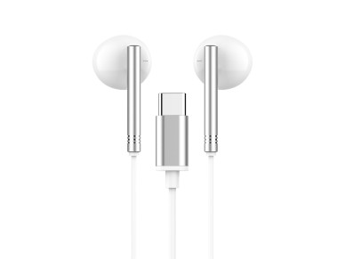 Auriculares estéreo Techancy TD8090 de metal blanco, puerto DSP/tipo C, compatibles con Samsung
