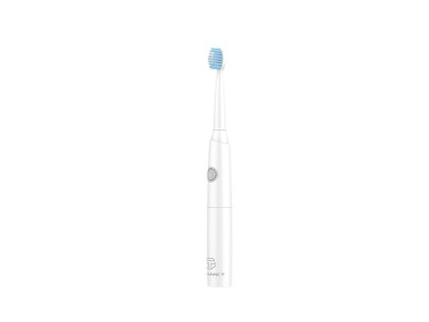 Techancy KH6200 White Electric Toothbrush, Vibrating Teeth Cleaner, Replaceable Brush Head, AA Batte