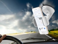 Techancy Black Car Cell Phone Holder Ti2187, Powerful Silicone Suction Cup, Flexible Elastic Anti-Fa