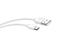 Techancy USB-Micro White Data Cable TB1707, 2 M Long, 2.4 A Charging, Compatible with Micro Devices