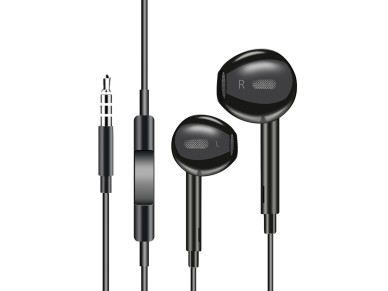 Auriculares intraaurales Techancy TD8029 negros de 1,2 m con micrófono, control de volumen y co
