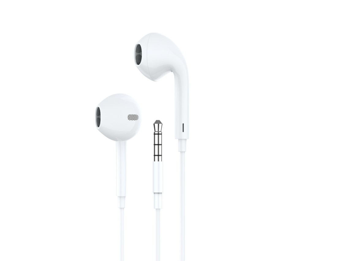 Techancy Auscultadores Estreo Com Fios Brancos De 1,2 M TD8062, Tomada De 3,5 Mm, Compatvel Com Te