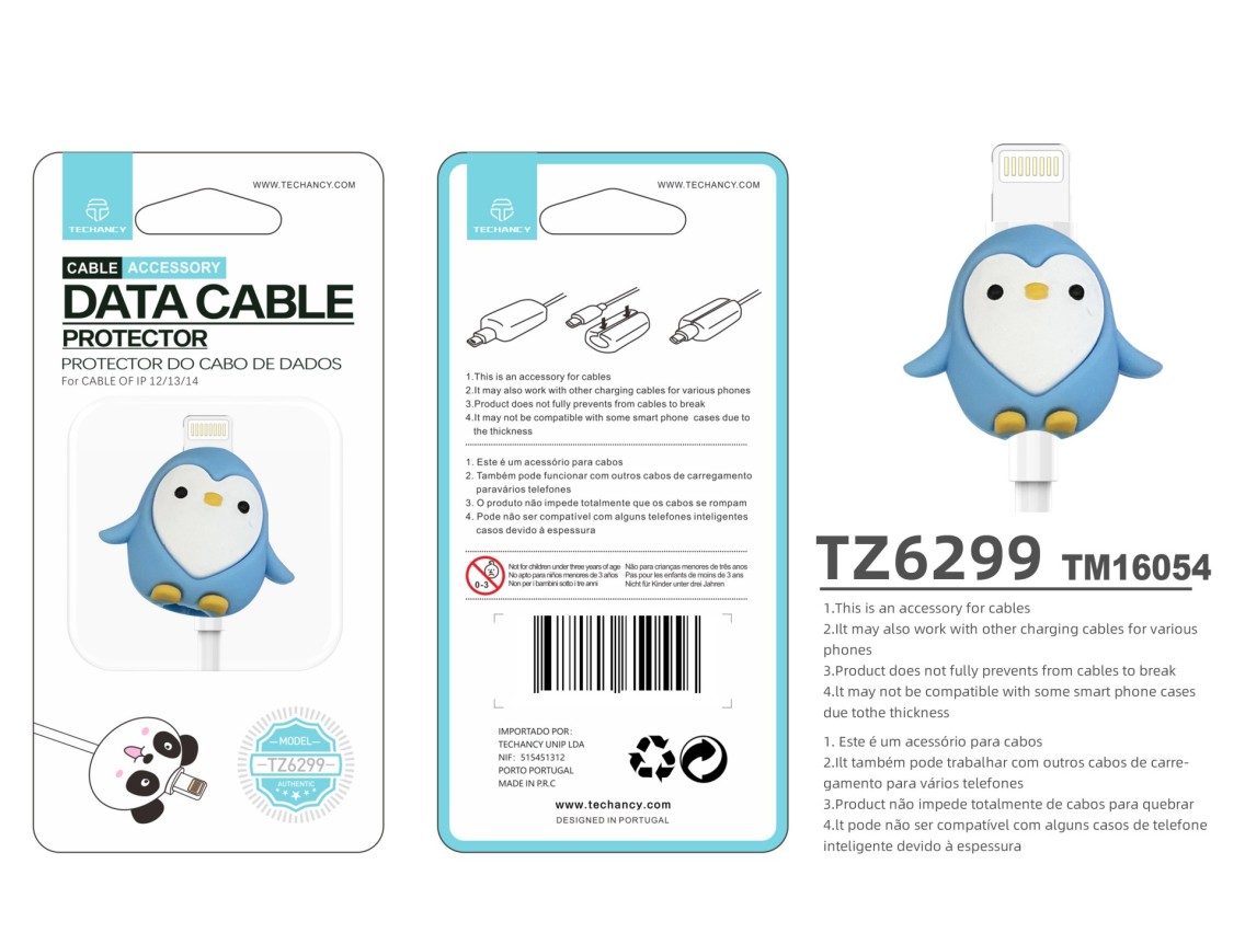 Protector de cable de datos Techancy TZ6299. Protege el cable de datos, resistente a roturas, de sil