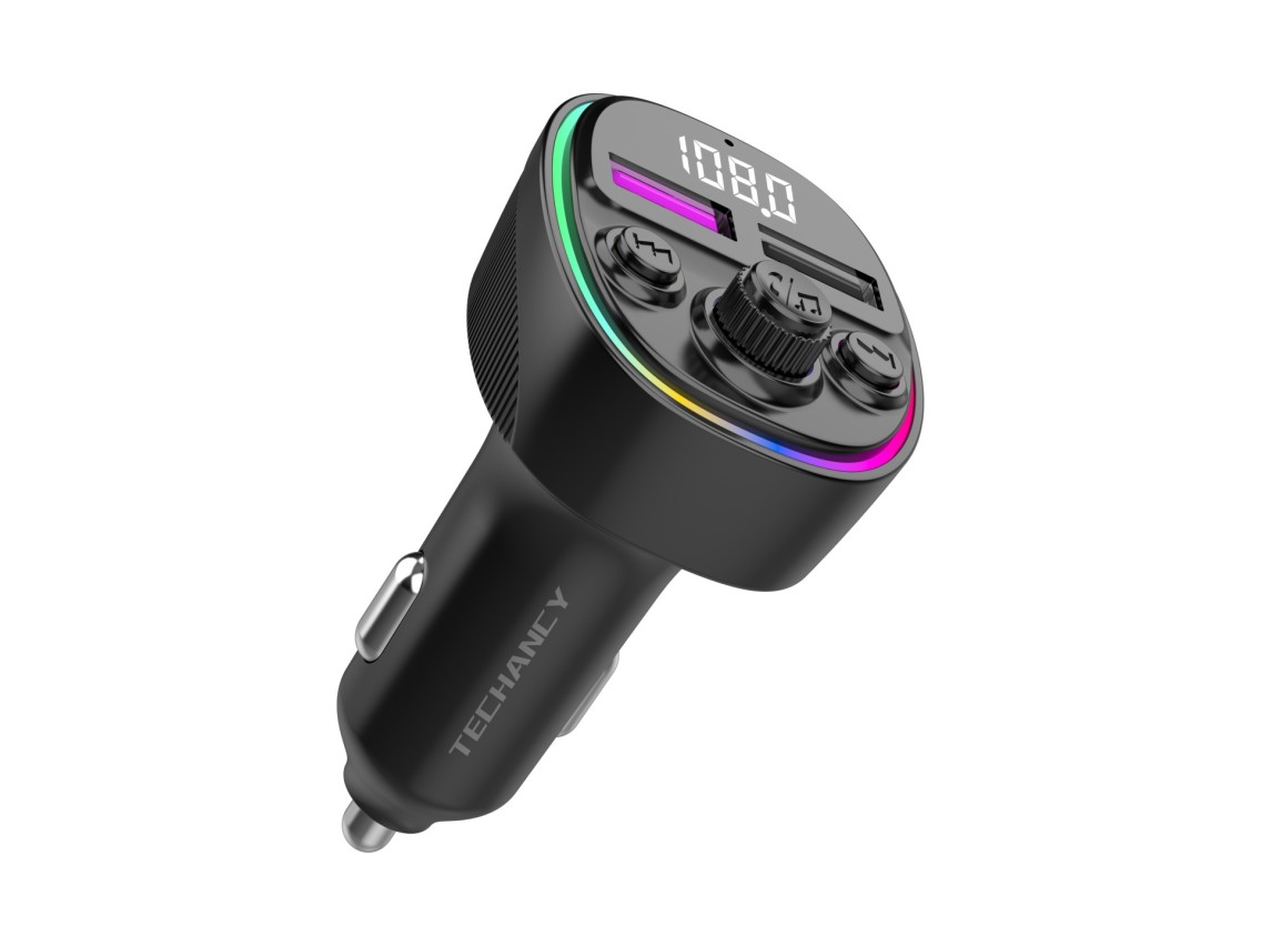 Techancy TE0870 Car FM Transmitter, 30W PD Fast Charging, MP3 Music Playback, 12-24V Input
