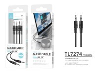 Techancy 3.5mm Audio Cable Black TL7274, 1 Meter, For Speakers, Computers, Cars, Headphones And DVDs