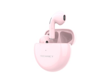 Auriculares inalámbricos Techancy KP2702 rosas, conexión estéreo inalámbrica de 