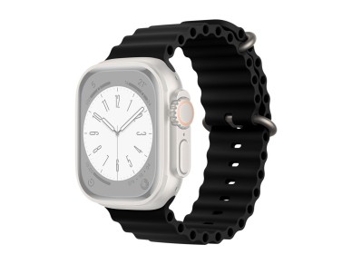 Techancy Bracelete De Silicone Preta KC2122, Compatvel Com Apple Watch 38 Mm/40 Mm/41 Mm, Material 