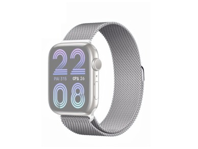 Techancy Silver Magnetic Metal Band KC2123, Replacement Band, Compatible with Apple Watch Series: 49