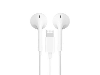 Auriculares estéreo Techancy TD8034 para iPhone 8/X/11-14, blancos, con micrófono, graves 