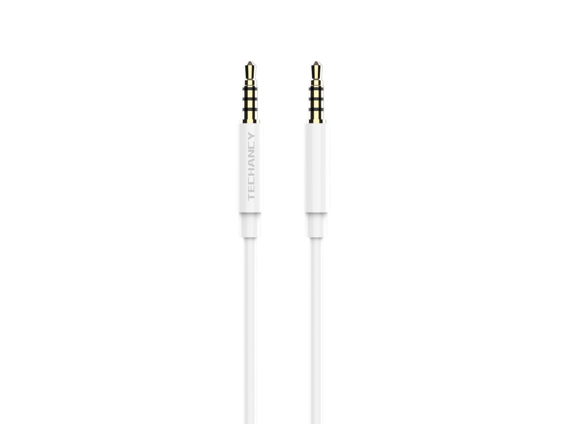 Techancy TL7282 3.5MM Audio Cable, 1 Meter, Plug and Play, for Car Stereo, Stereo, Computer, White