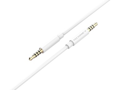 Techancy TL7282 3.5MM Audio Cable, 2 Meter, Plug and Play, for Car Stereo, Stereo, Computer, White