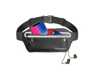 Techancy Sports Waist Pack TU7450, Adjustable Elastic Waistband, Large Capacity Phone Pouch, Black Techancy Sports Waist Pack TU7450, Adjustable Elastic Waistband, Large Capacity Phone Pouch, Black