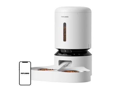 Petlibro Granary camera feed dispenser with double bowl, 5L (white)