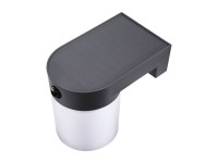 Cylindrical solar wall light 4w 500lm, 3,000/4,000/6,500k, 3cct, with sensor, black