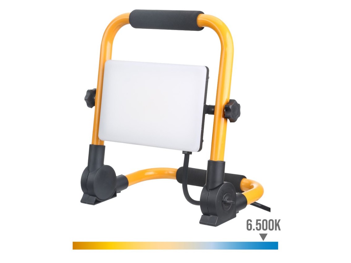 Projetor led com suporte 50w 5.400lm 6.000k luz fria, 260,1 x 175,3 x 283,8 mm