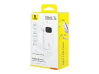 Baseus QPow 2 20000mAh 30W Power Bank with 2 Built-in USB-C Cables - White