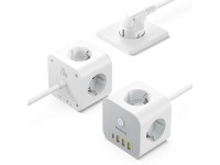 Baseus PowerCombo 7 in 1 Power Strip Cube, 3 AC + 3 x USB-A + 1 x USB-C 20W 1.5 m - white Baseus PowerCombo 7 in 1 Power Strip Cube, 3 AC + 3 x USB-A + 1 x USB-C 20W 1.5 m - white