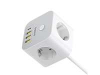 Baseus PowerCombo 7 in 1 Power Strip Cube, 3 AC + 3 x USB-A + 1 x USB-C 20W 1.5 m - white Baseus PowerCombo 7 in 1 Power Strip Cube, 3 AC + 3 x USB-A + 1 x USB-C 20W 1.5 m - white