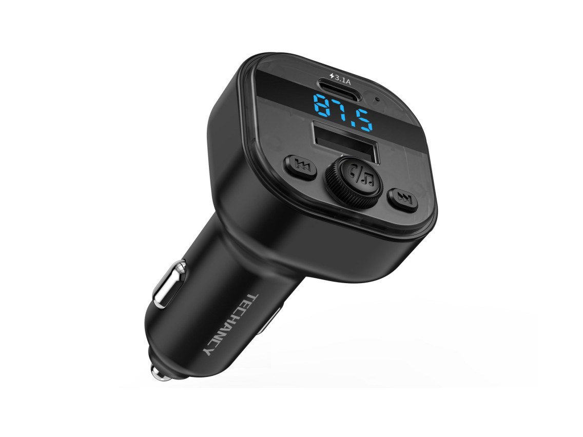 Techancy TE0873 Car MP3 Player, Dual USB Port 3.1A, FM, U Disk, TF Card, Compatible 12V-24V Cars and