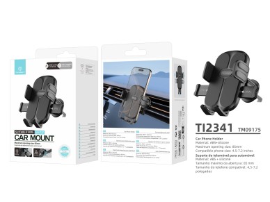 Techancy Car Phone Holder TI2341 One-Hand Operation Compatible with 4.5-7.2 in Black
