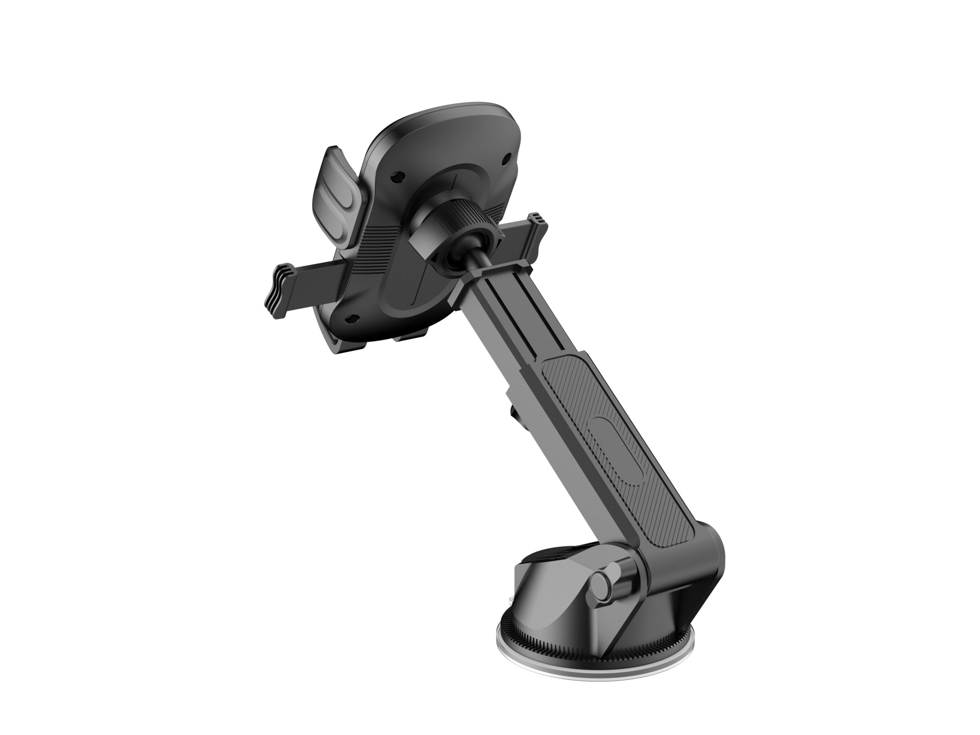 Techancy Car Phone Holder TI2341 Suction Base Automatic Operation Compatible 4.5-7.2 in Black